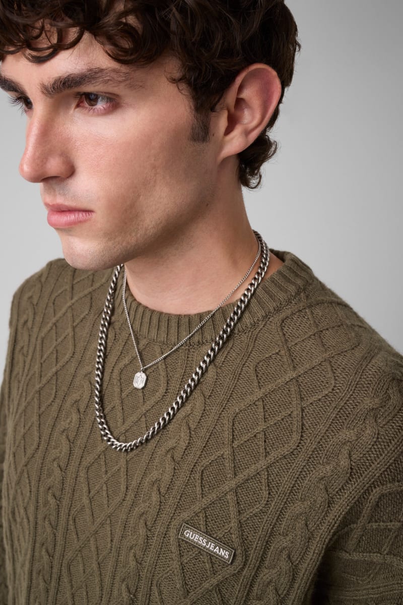 Braid knit sweater
