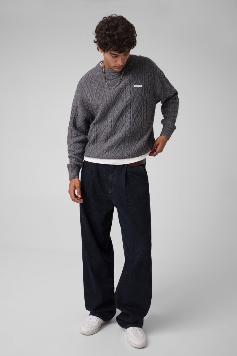 GUESS® Braid knit sweater Men