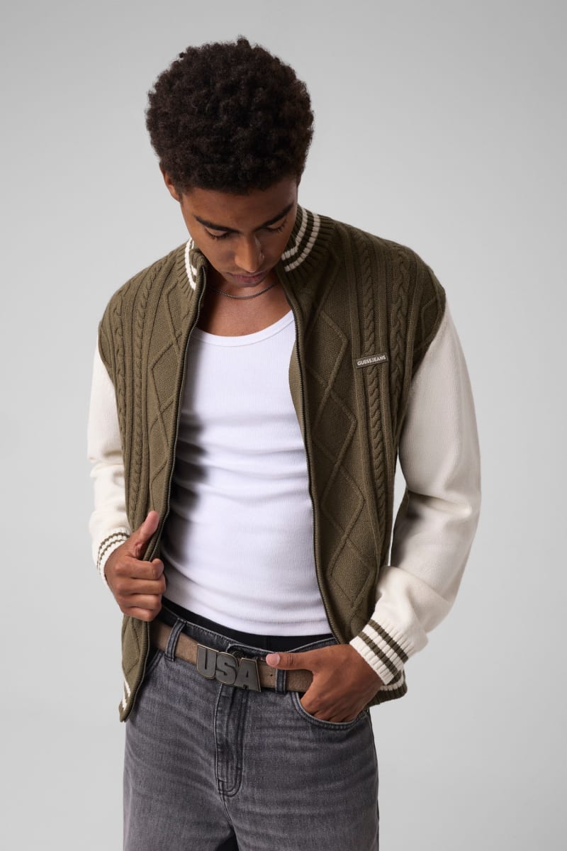 Zipped bomber sweater