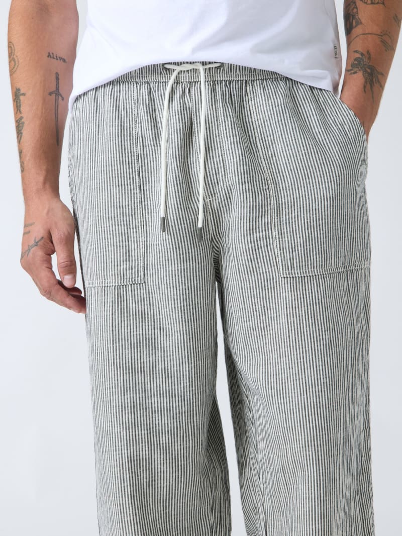 Linen-blend striped pants - thumbnail 3