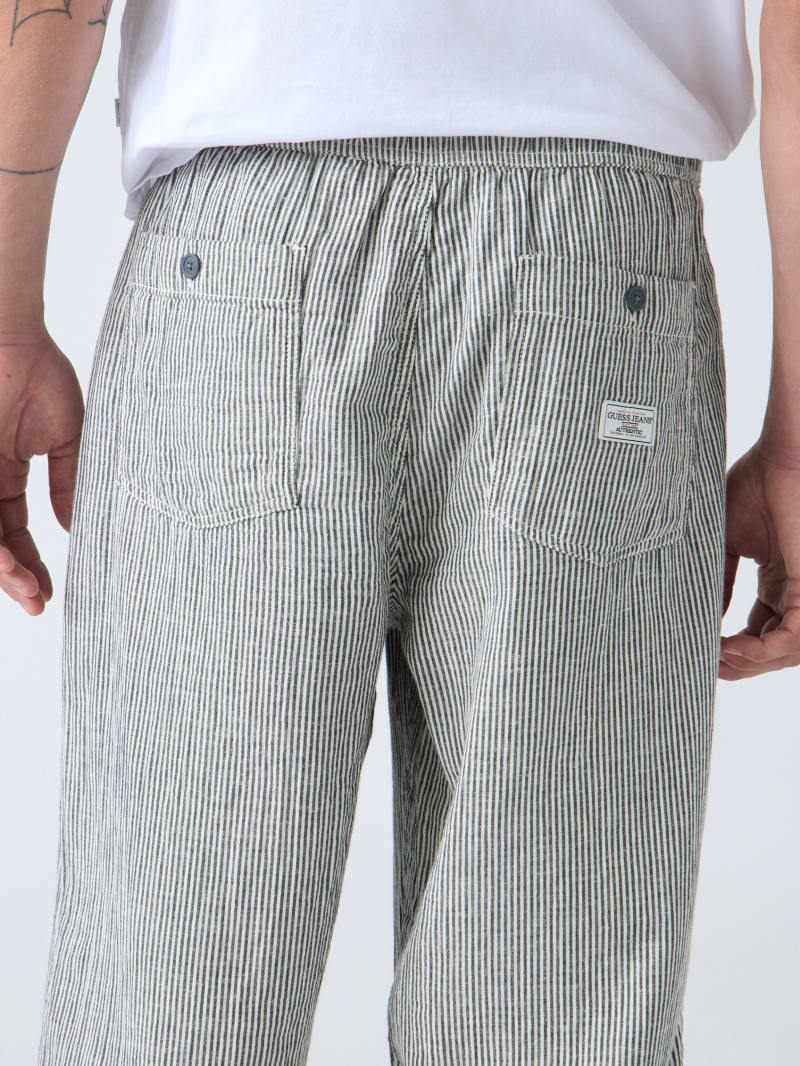 Linen-blend striped pants - thumbnail 5