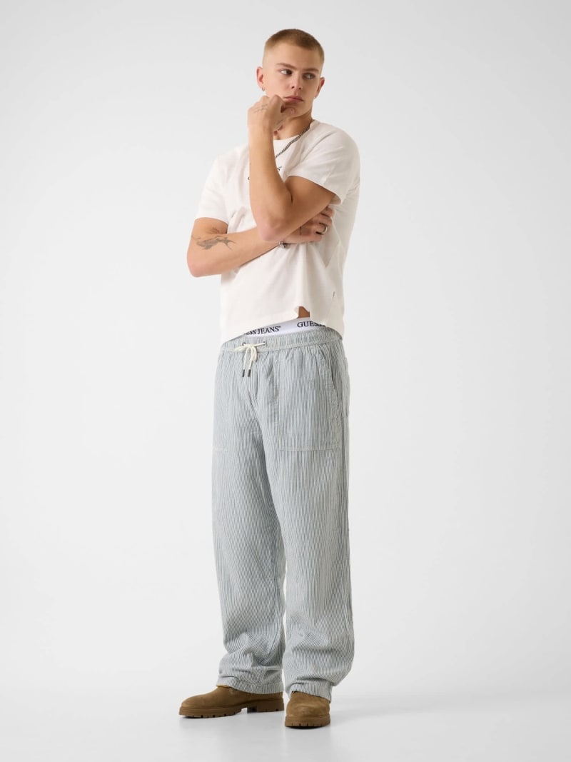 Linen-blend striped pants - thumbnail 7