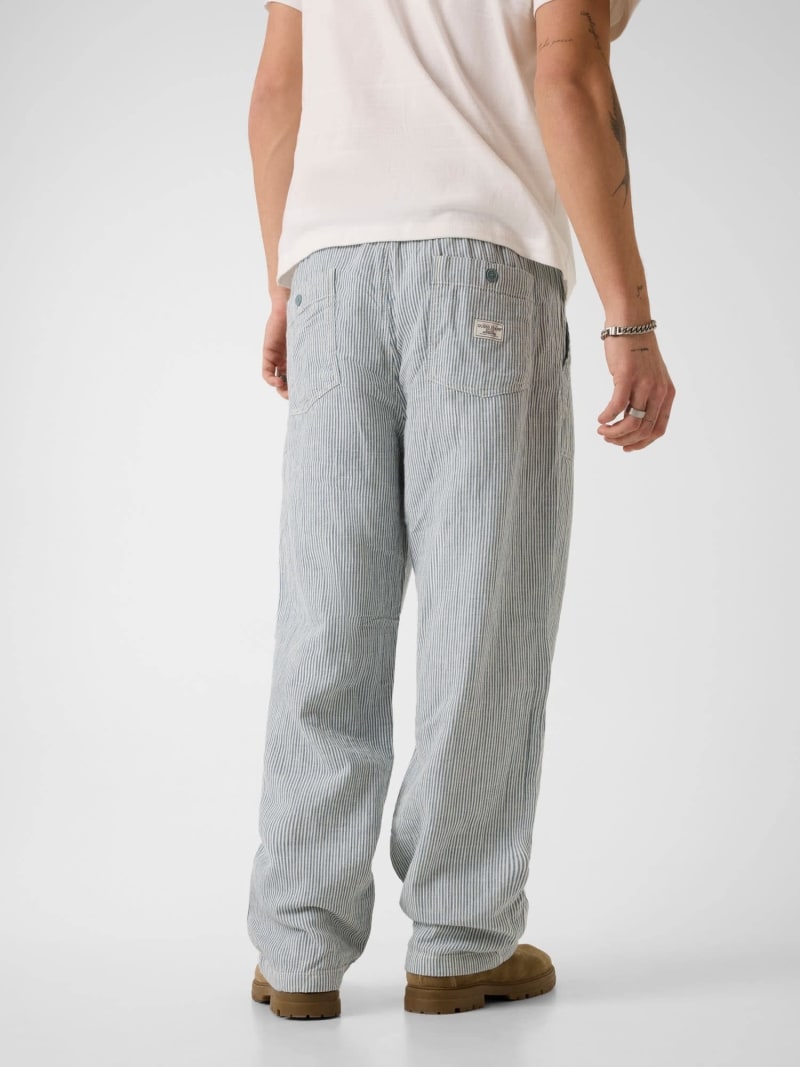 Linen-blend striped pants - thumbnail 8
