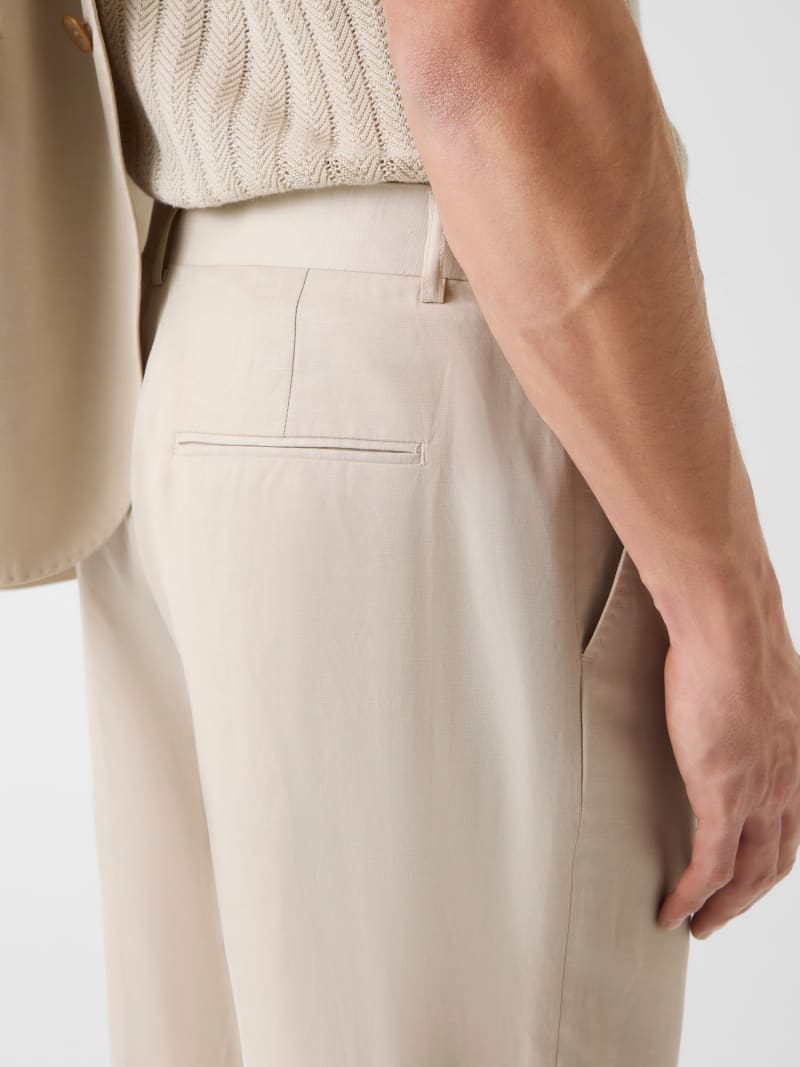 Linen-blend slim pants - thumbnail 8