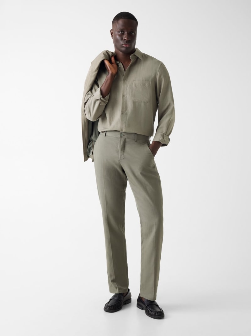 Linen-blend slim pants - thumbnail 2
