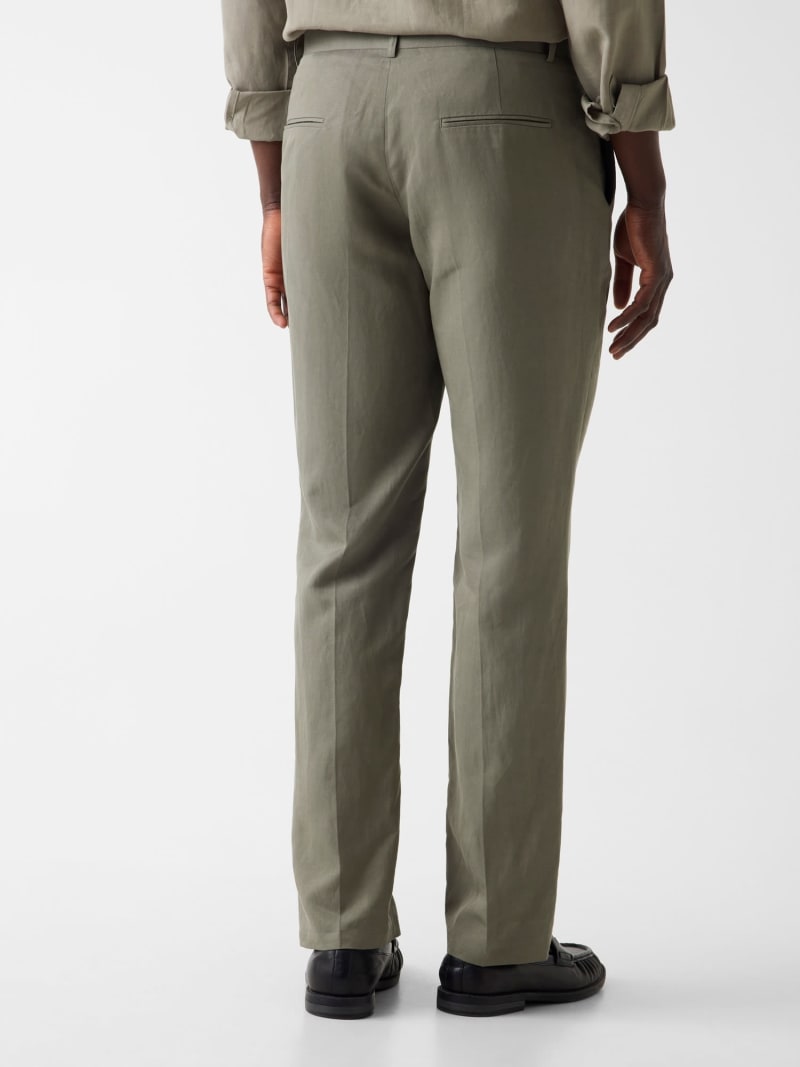 Linen-blend slim pants - thumbnail 3