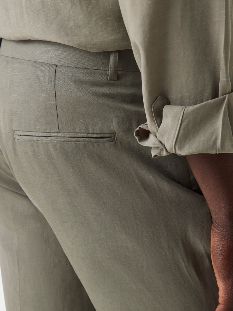 Linen-blend slim pants - thumbnail 4