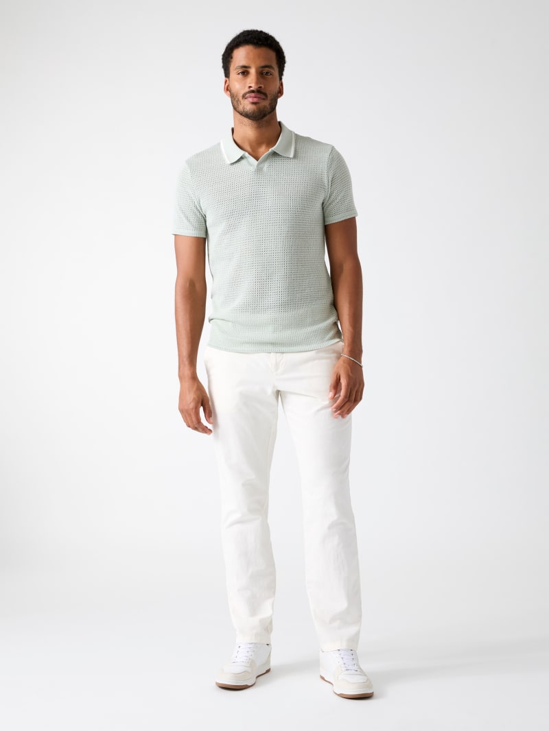 Buttonless polo shirt