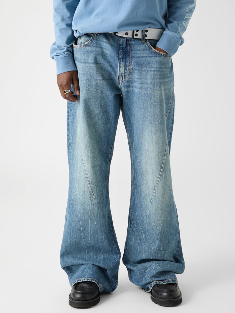 【ダークブルー(BBK)】GUESS デニムパンツ ジーンズ (M)Wide Denim Pants GUESS - 【ダークブルー(BBK)】GUESS デニムパンツ ジーンズ (M)Wide