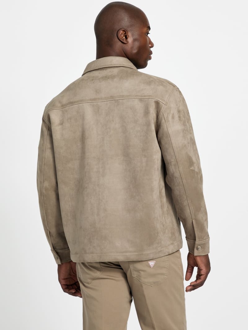 Faux suede overshirt