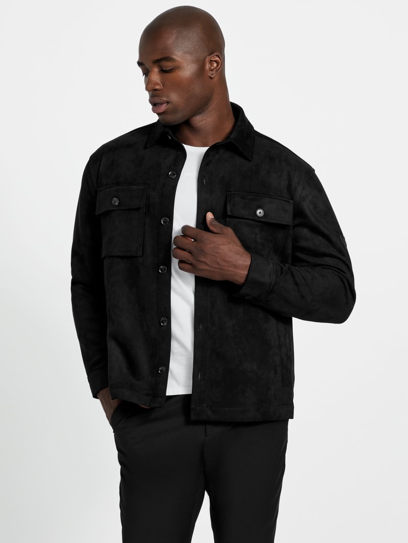 Faux suede overshirt - thumbnail 5