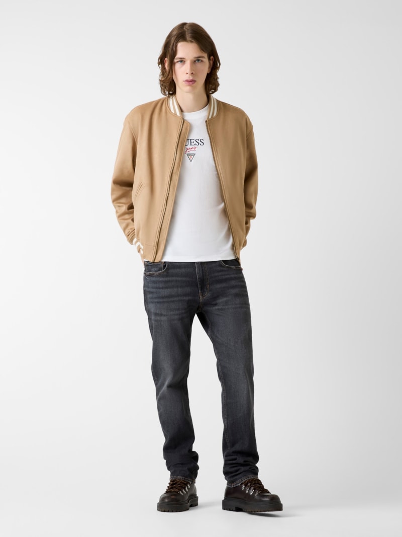 Faux suede bomber jacket