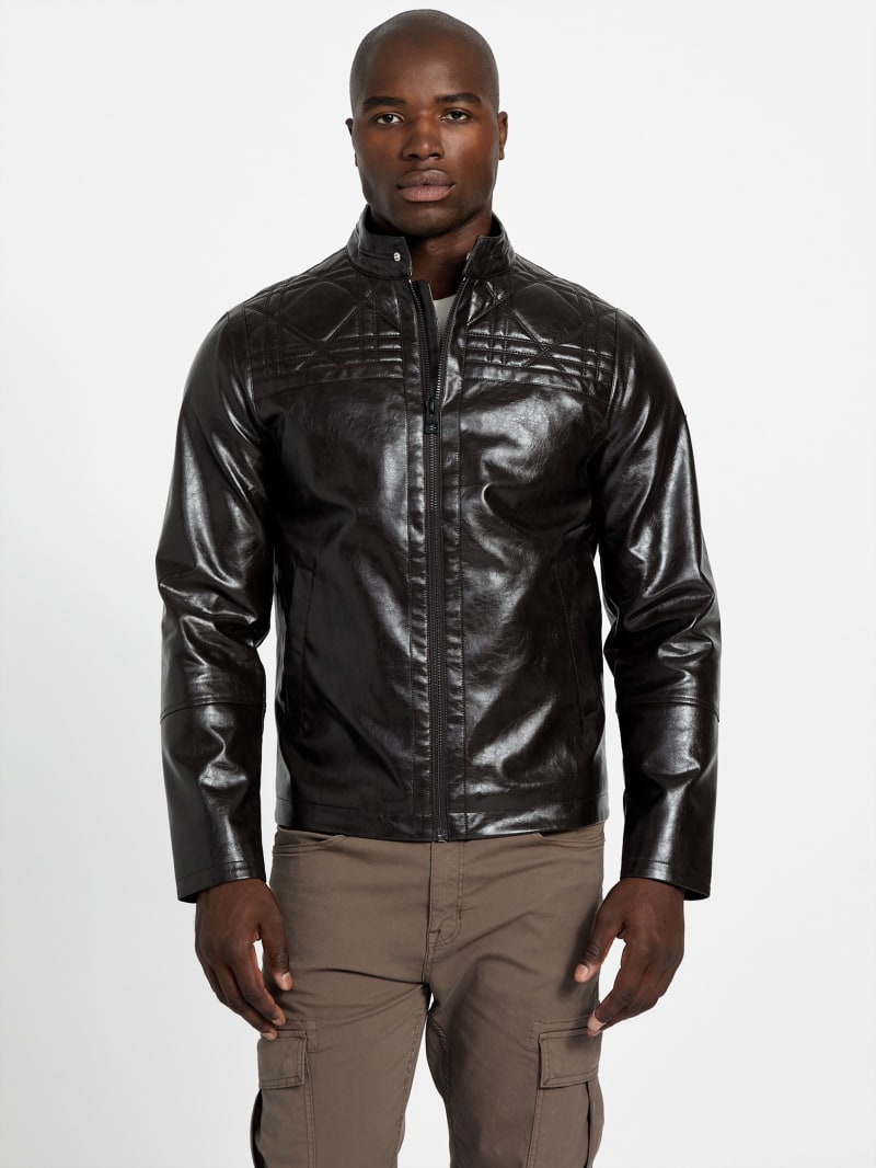 GUESS® faux leather biker jacket