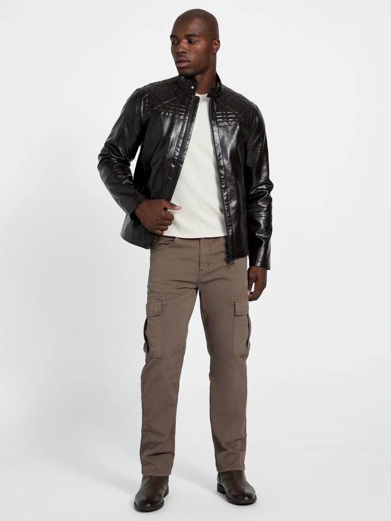 Faux leather biker jacket - thumbnail 2