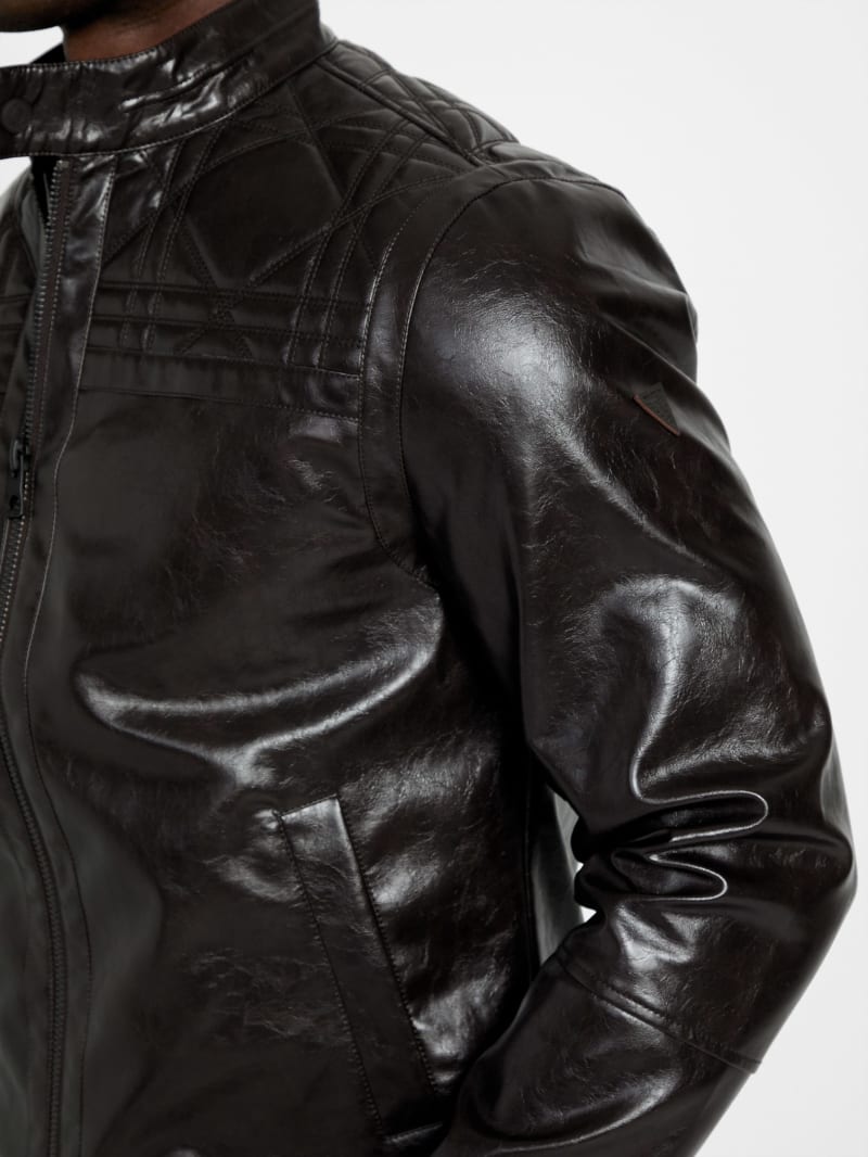 Faux leather biker jacket - thumbnail 3