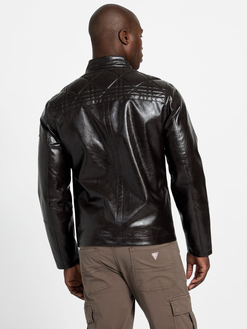 Faux leather biker jacket - thumbnail 4