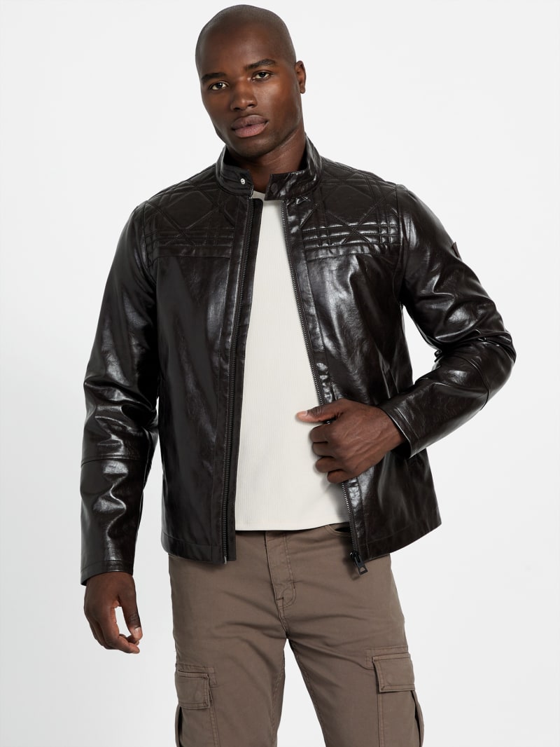 GUESS® faux leather biker jacket