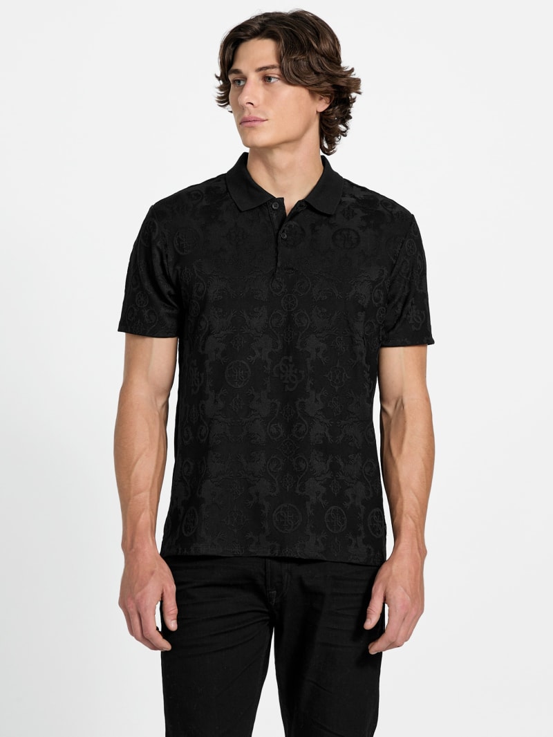 GUESS® Eco Tonal Jacquard Polo Men