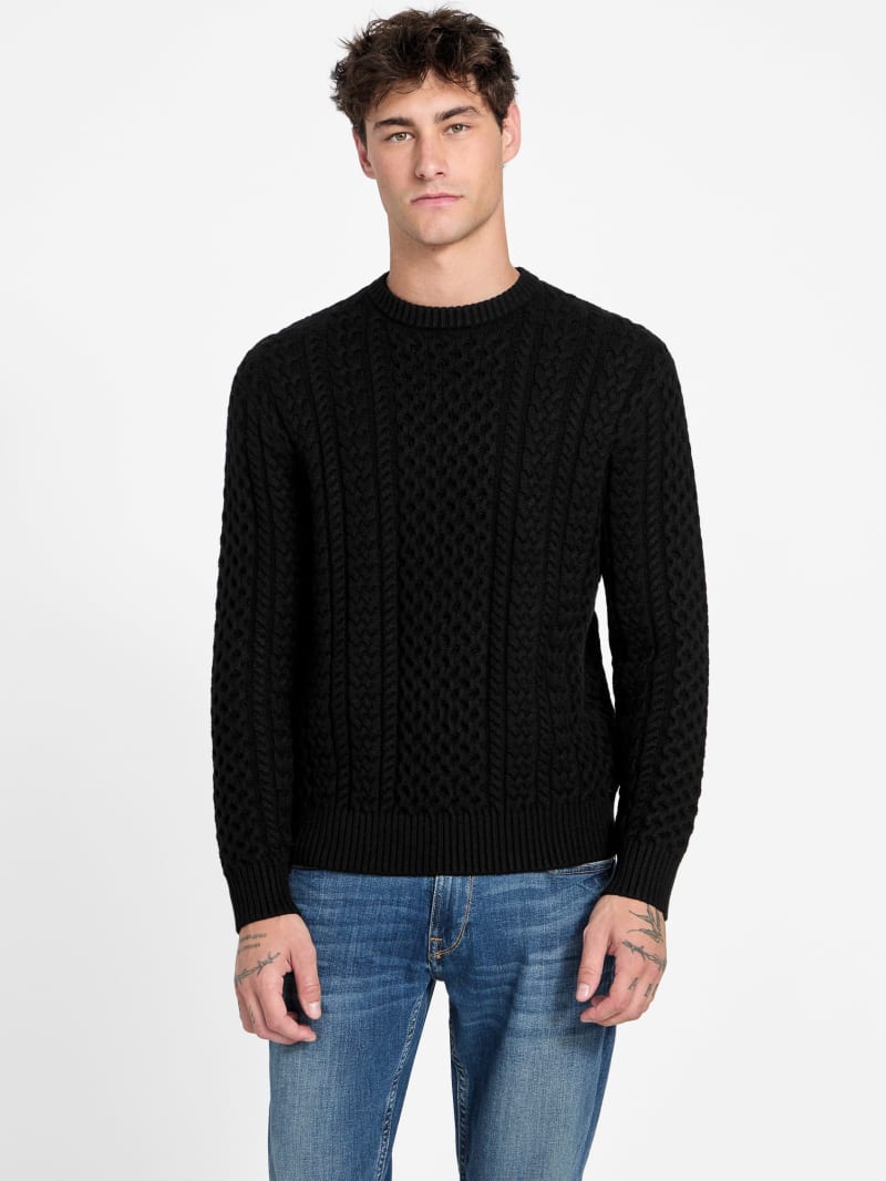 GUESS® Eco Nathan Mixed Cable-Knit Sweater