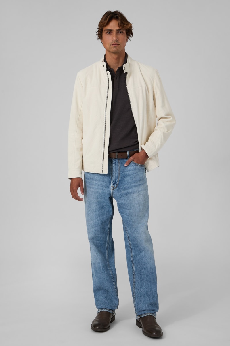 Suede biker