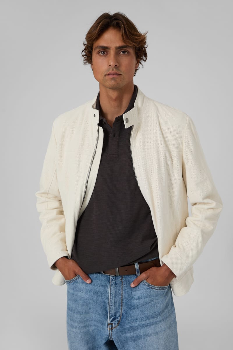 Suede biker