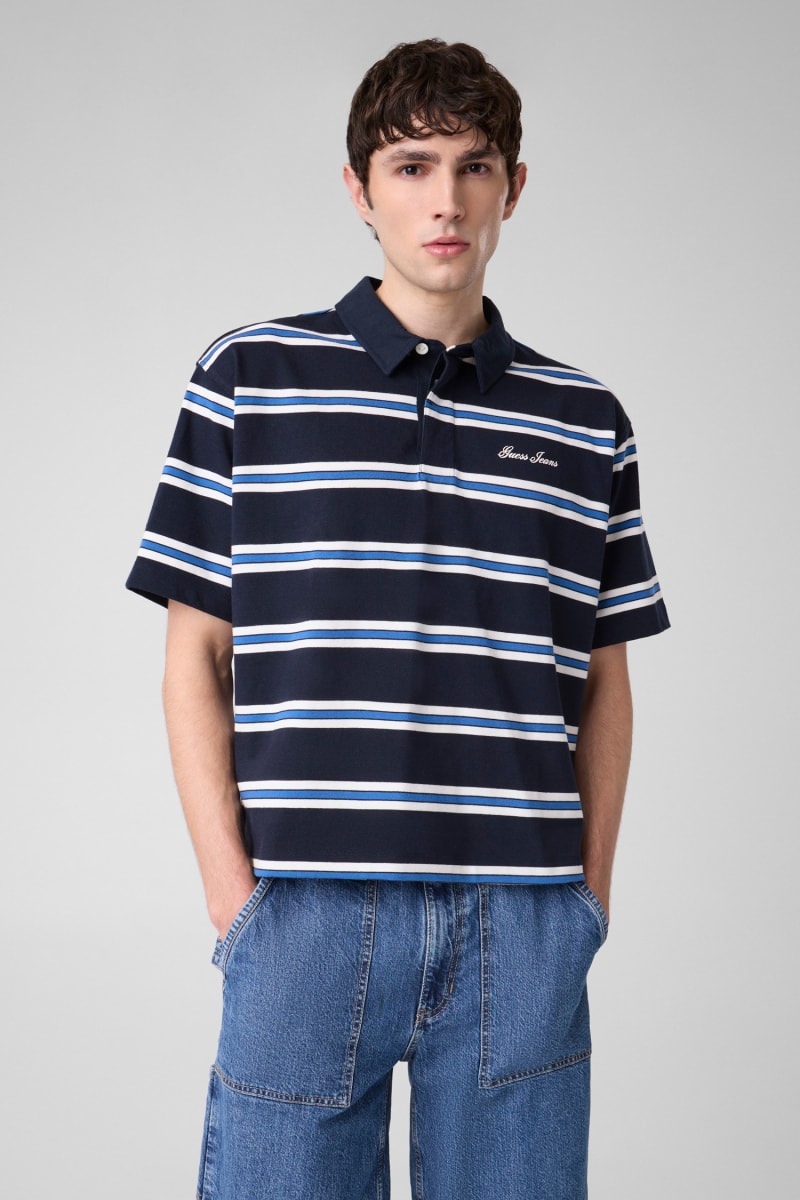 Striped Polo T-Shirt · Guess