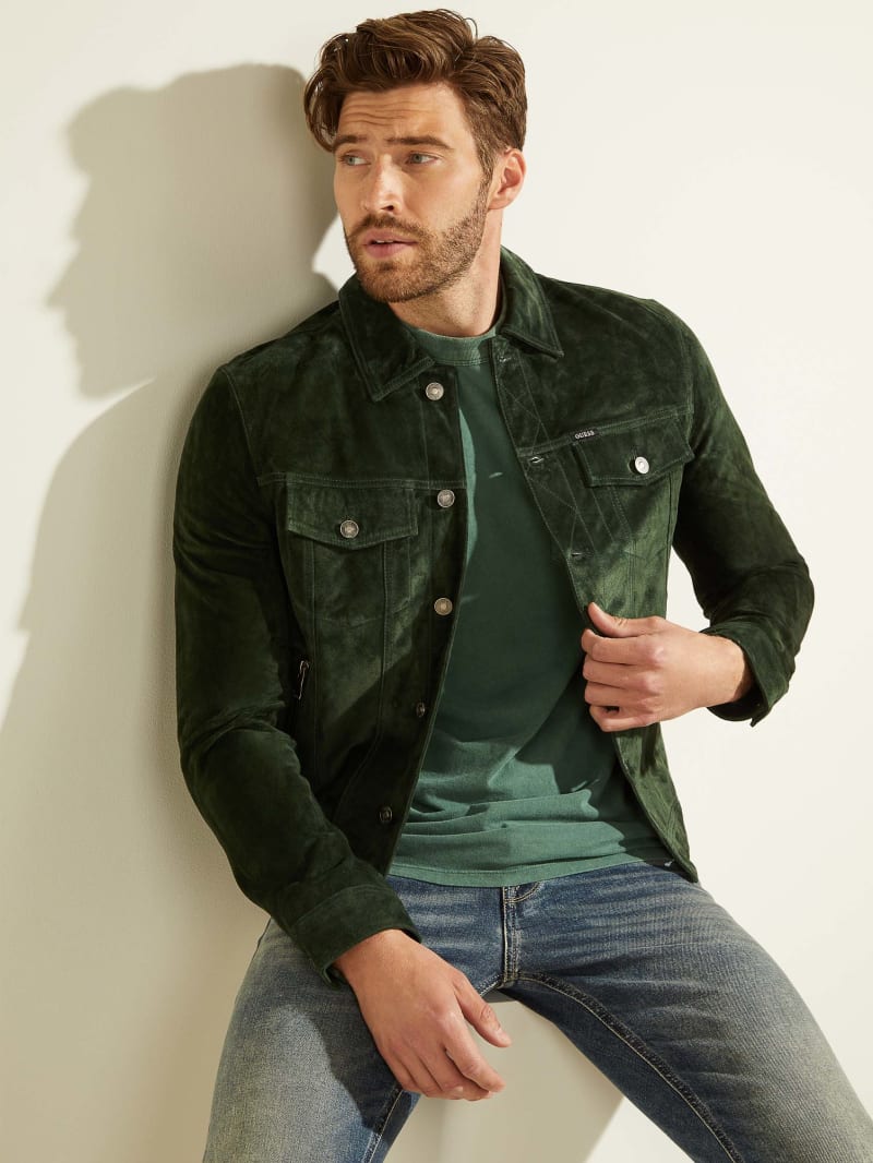 Guess suede jacket mens sales