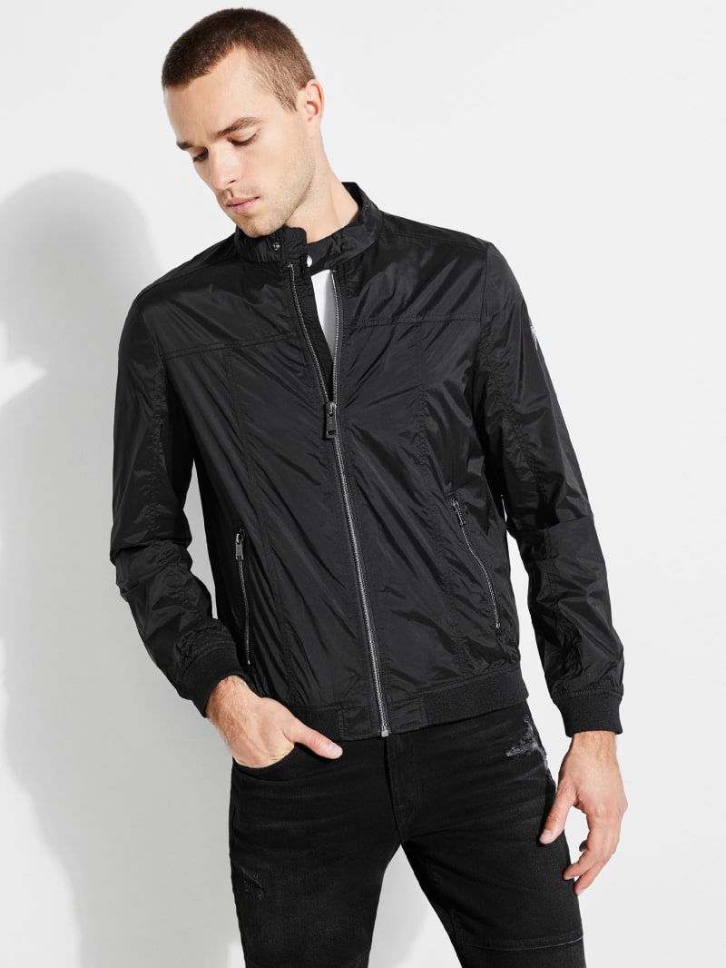 guess black and white windbreaker