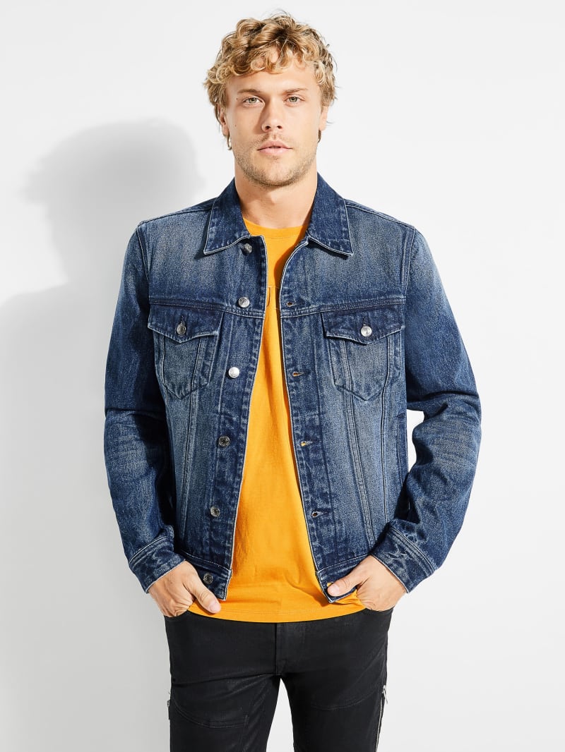 guess dillon patch denim jacket