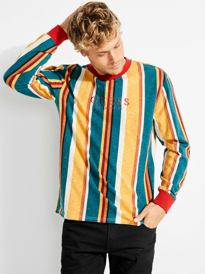 guess t shirt vertical stripes