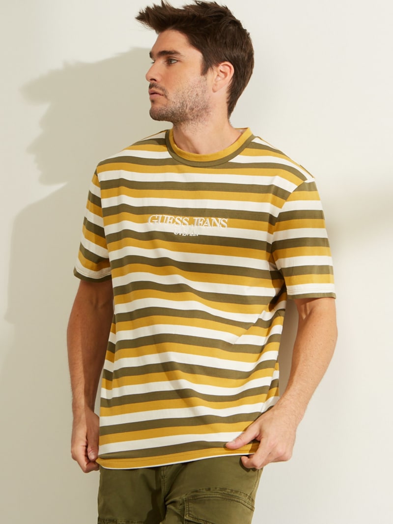 Guess Originals Short Sleeve Stripe Logo Tee Guess