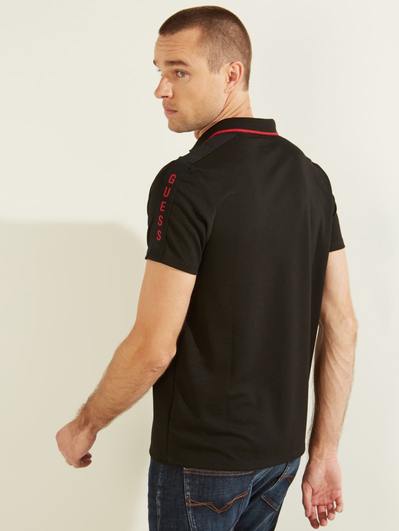 Pique Logo Tape Polo | GUESS