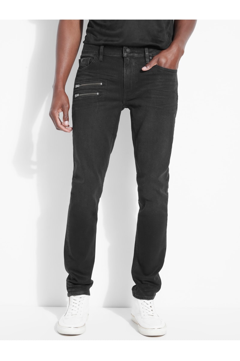 Zippered Coated Skinny Jeans GUESS