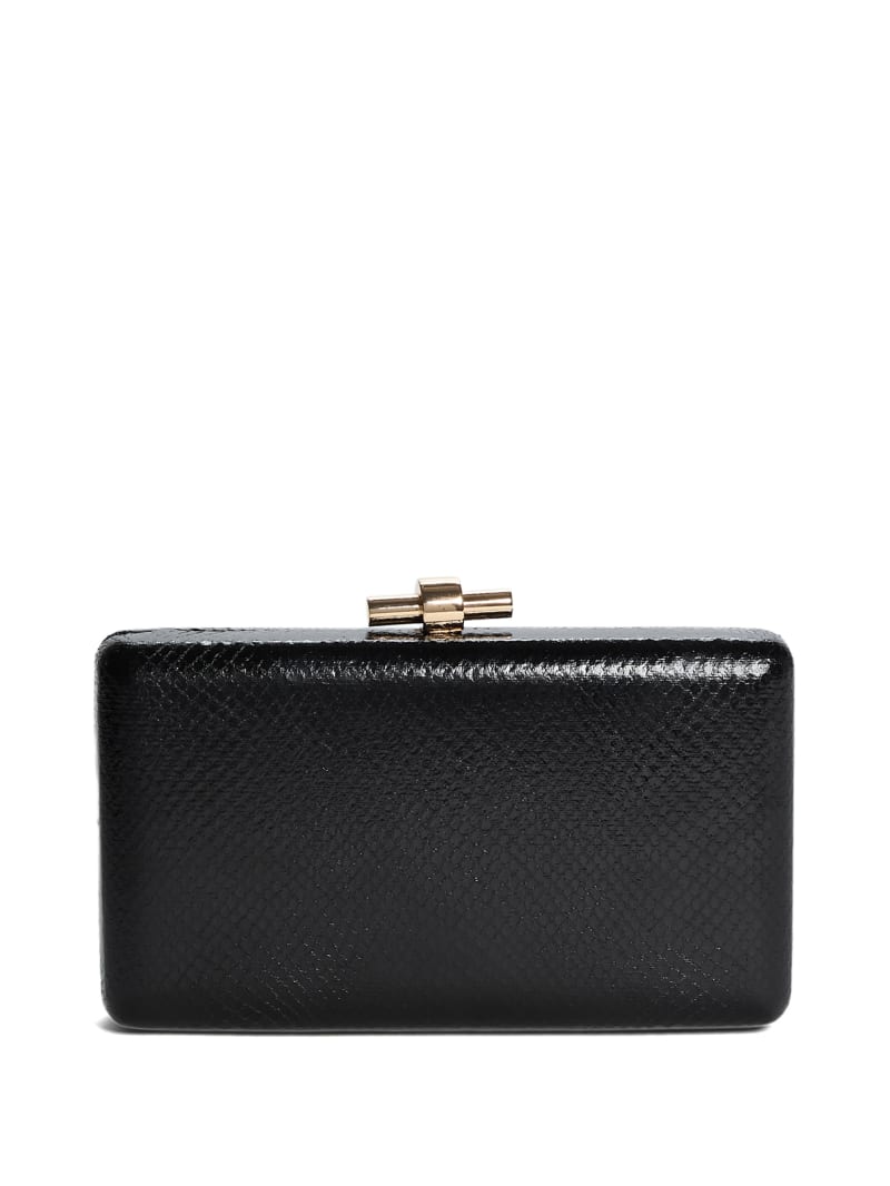 Gold-Tone Python Clutch