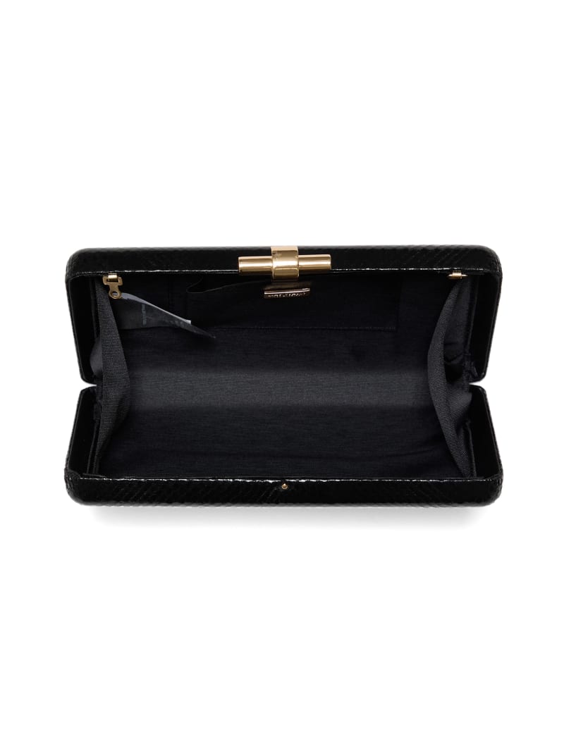 Gold-Tone Python Clutch