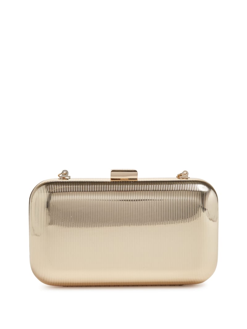 Metallic White Gold Python Clutch Marciano Ca