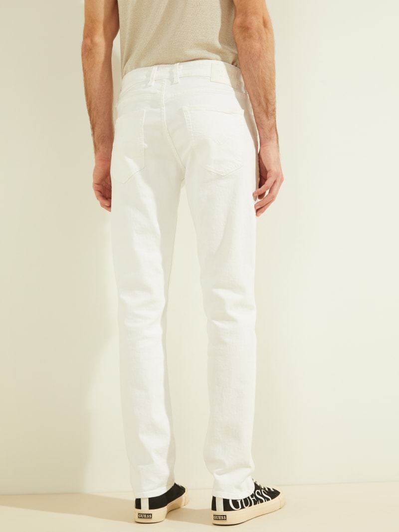 white slim tapered jeans