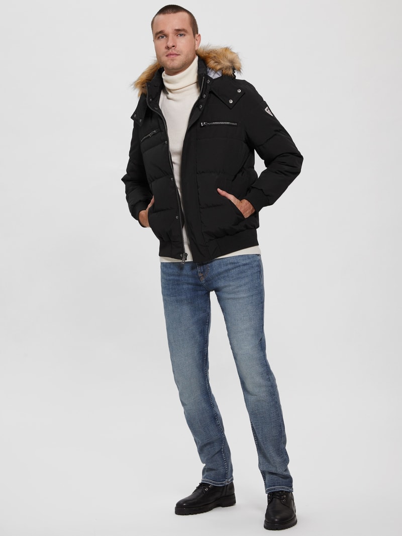 Plus Twin Front Pocket Hoodie Puffer Jacket ID27