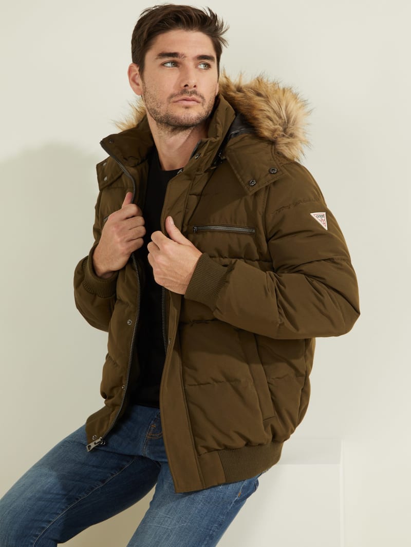 guess fur jacket mens