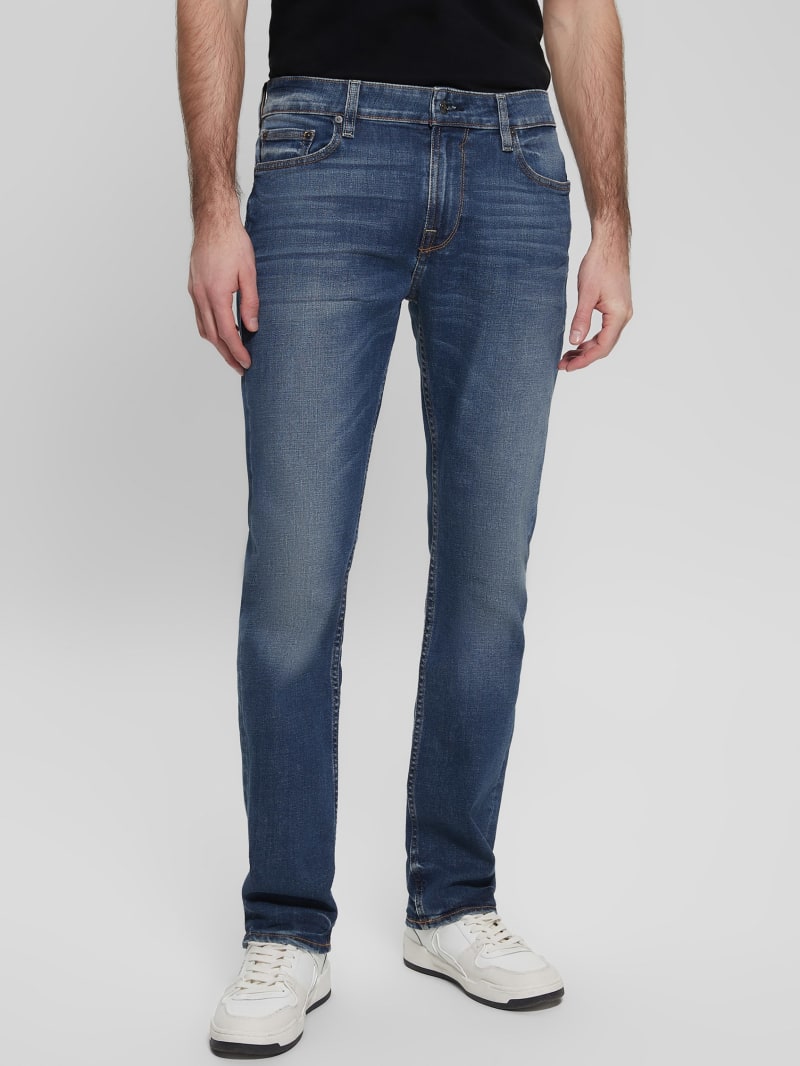 Guess Slim Straight Leg Jeans Men's Size 40 X 32 Classic Dark Distressed Wash 