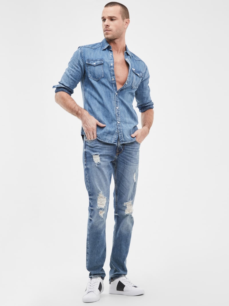 Guess ripped jeans top