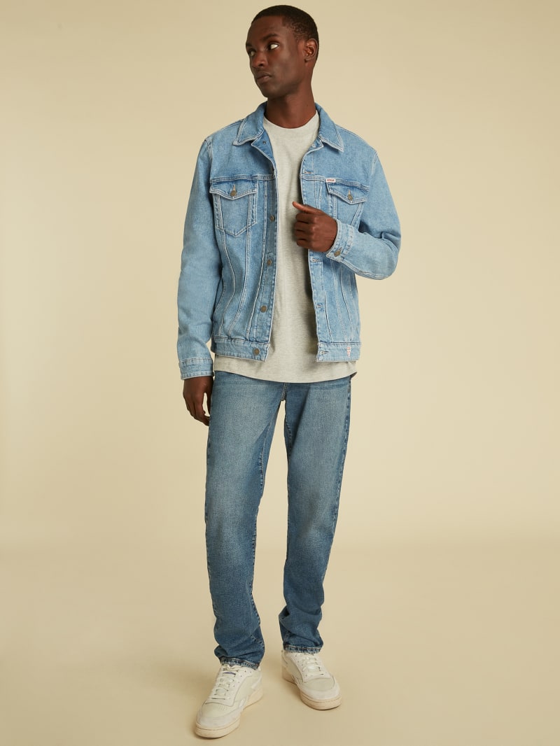 Guess x chinatown market x smiley uo exclusive denim trucker jacket discount