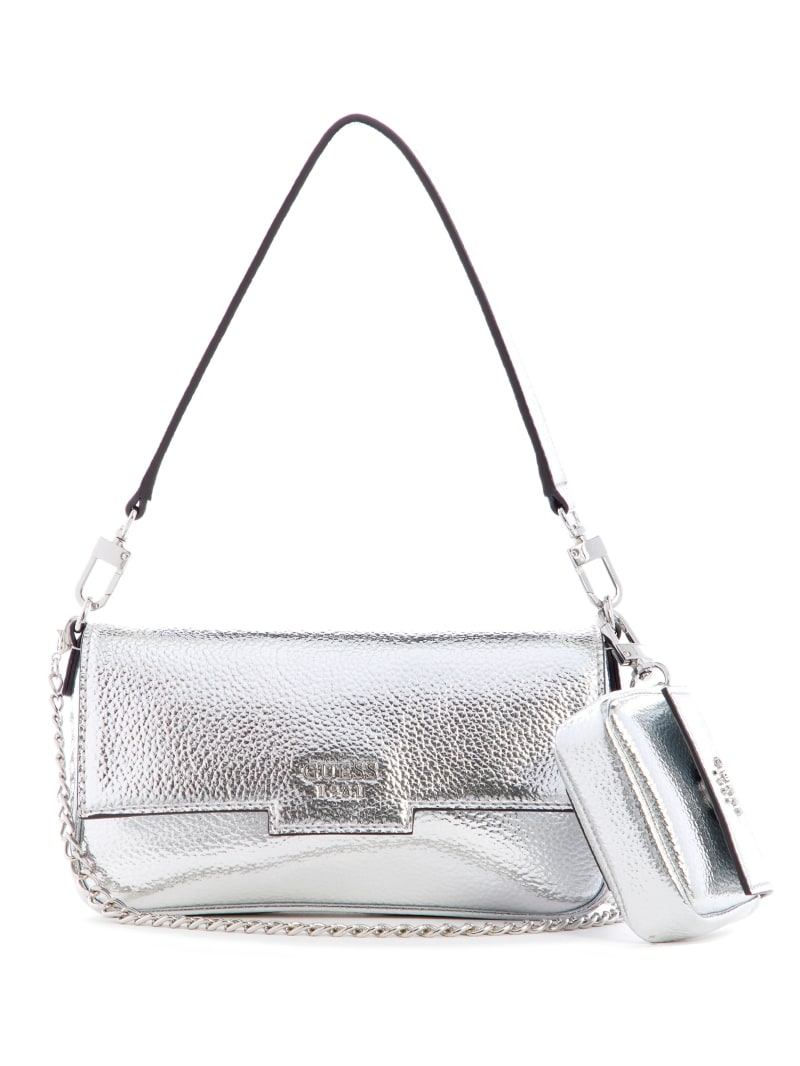 metallic shoulder bag