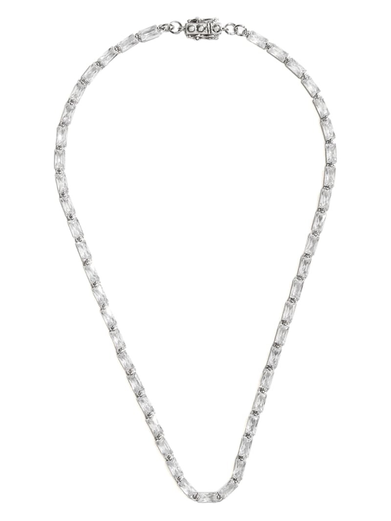 Silver Baguette Chain Necklace
