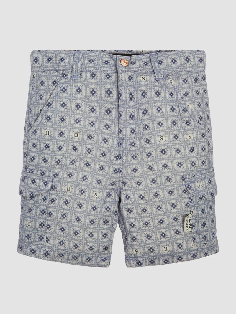 Printed Linen-Blend Shorts (3M-7)