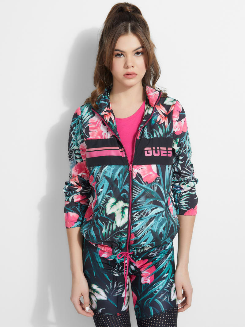 Tropical Floral Windbreaker Jacket GUESS Canada