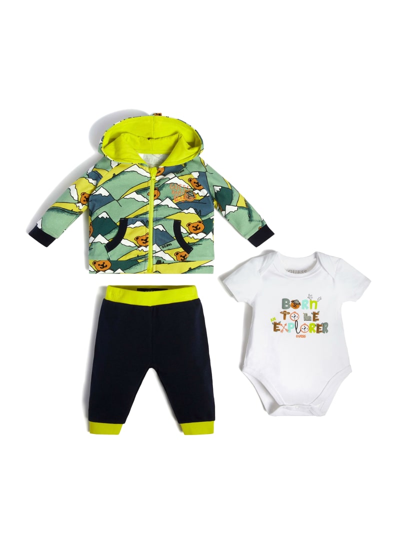 Baby Boy 3 Piece Dinosaur Sweatshirt & Pants & Bodysuit w/ Hood NWT JOY NB 3 6 Baby Boy 3 Piece Dinosaur Sweatshirt & Pants & Bodysuit w/ Hood NWT JOY NB 3 6