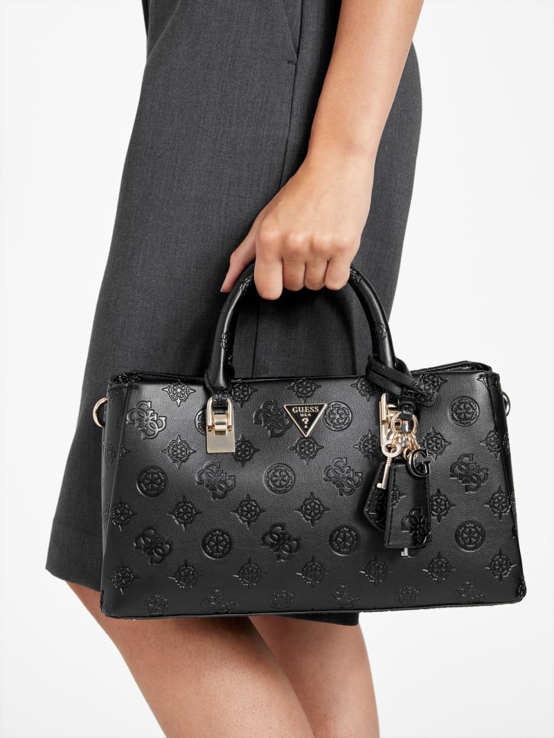 Tisha Debossed Peony Girlfriend Satchel