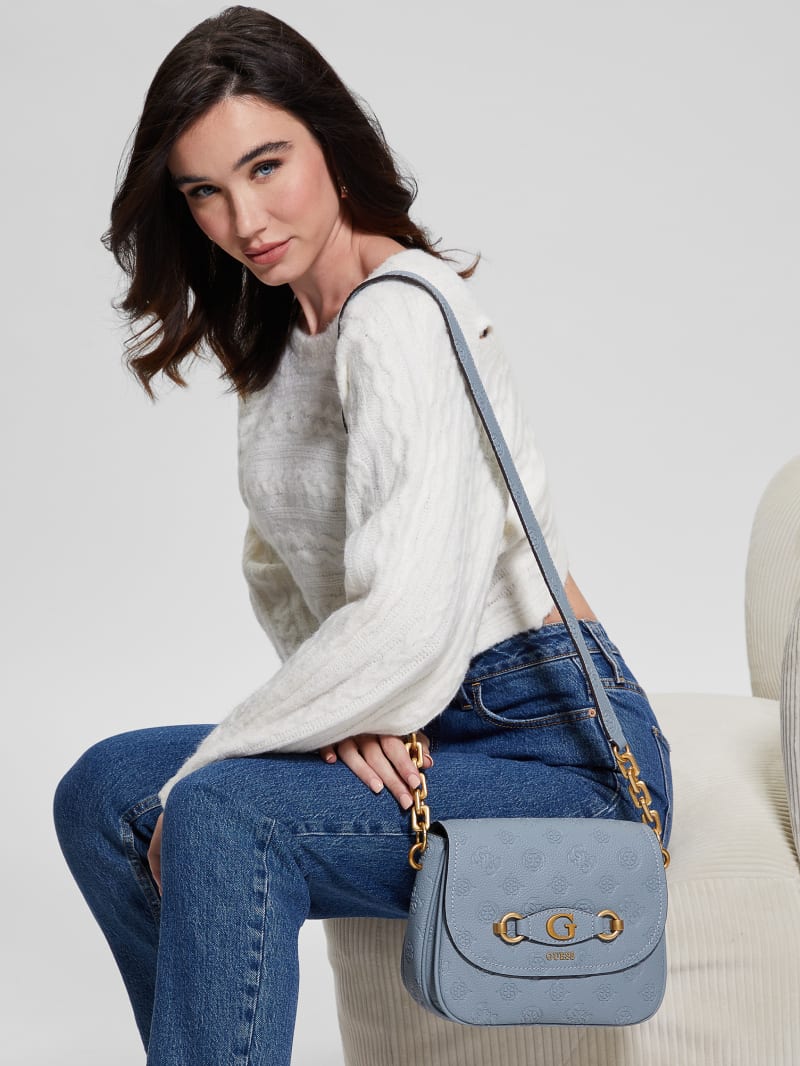 Izzy Peony Tri Compartment Flap Bag GUESS