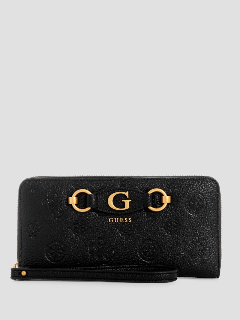 Izzy Peony Large Zip-Around Wallet | GUESS Canada